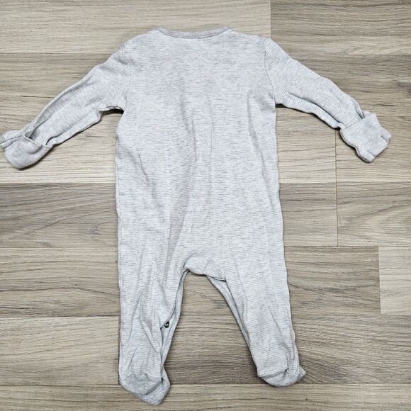 Ralph Lauren Baby Gray Pajamas Unisex Footed One Piece 6 Months Teddy Bear - Picture 5 of 6